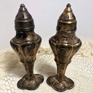 Antique SPCompany Silver plated salt and pepper shakers with marking